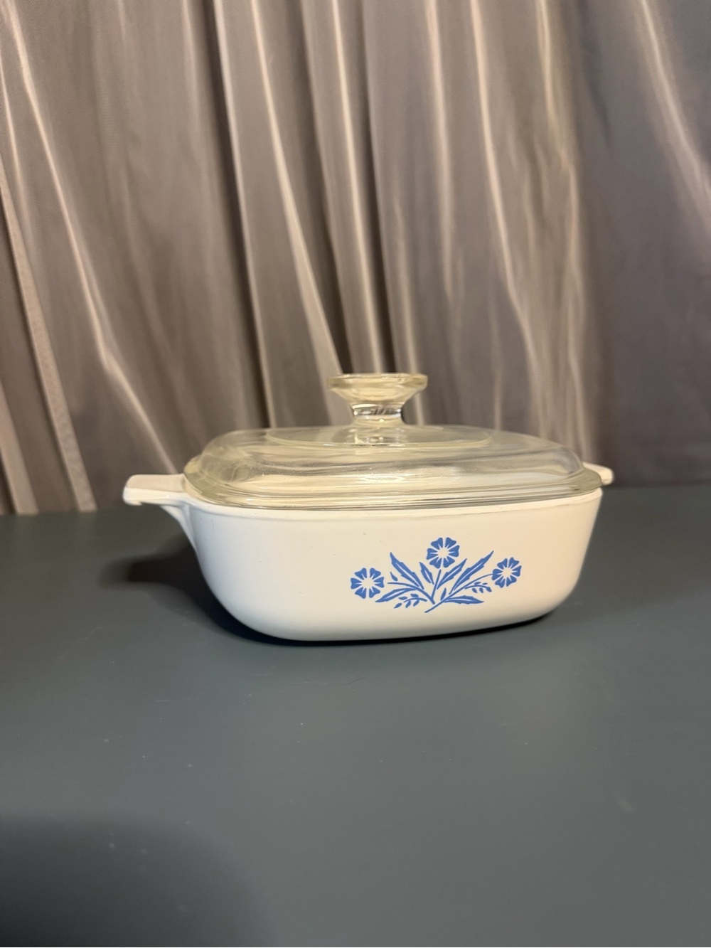 CorningWare Blue Floral Covered Casserole Dish - White and Blue